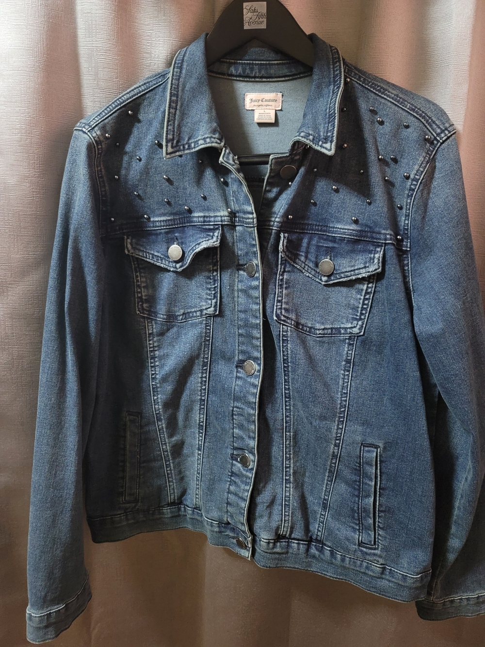 Juicy Couture Embellished Blue Denim Jacket